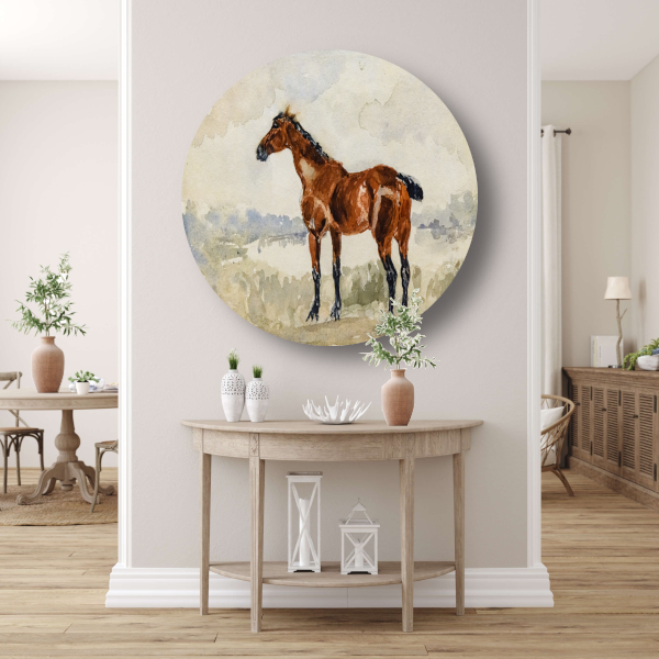 Rood paard - Henri de Toulouse-Lautrec aluminium muurcirkel