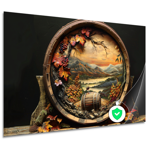 Landschap op Wijnvat poster