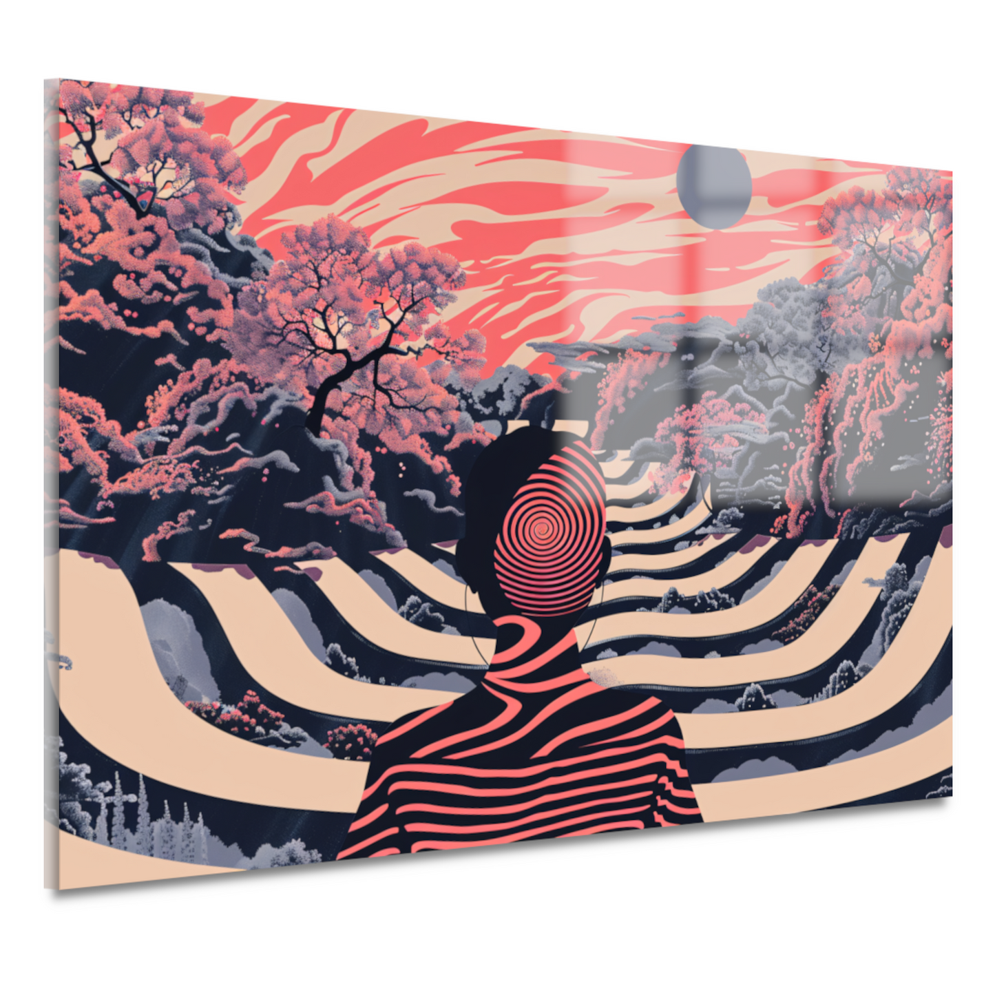 Surrealistische droom met zwevende man acrylglas