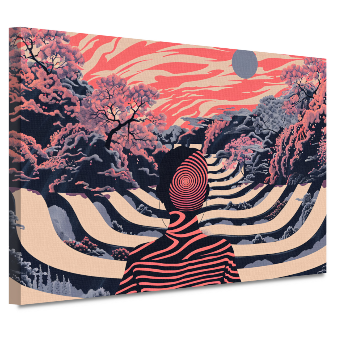 Surrealistische droom met zwevende man canvas