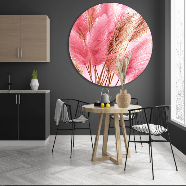 Zachte Roze Bloemen in Close-up aluminium muurcirkel