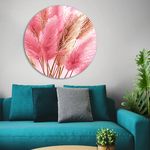 Zachte Roze Bloemen in Close-up aluminium muurcirkel