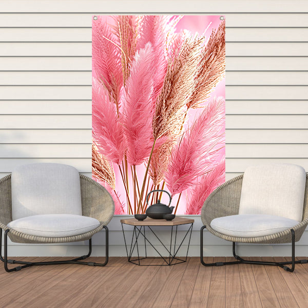 Zachte Roze Bloemen in Close-up tuinposter