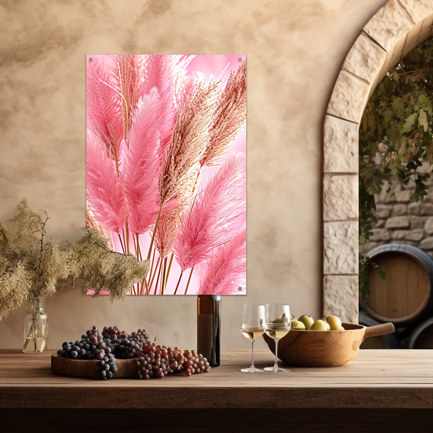Zachte Roze Bloemen in Close-up tuinposter