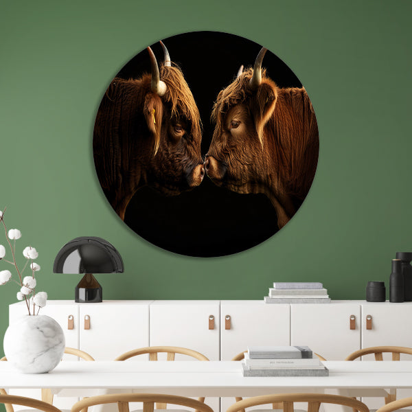 Twee hooglanders neus aan neus forex muurcirkel
