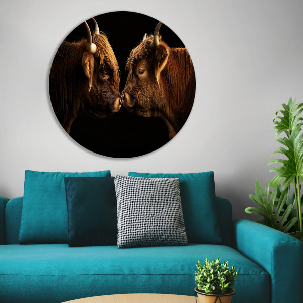 Twee hooglanders neus aan neus forex muurcirkel