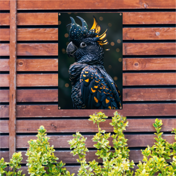 Portret van een Blauwe Papegaai met Geel tuinposter