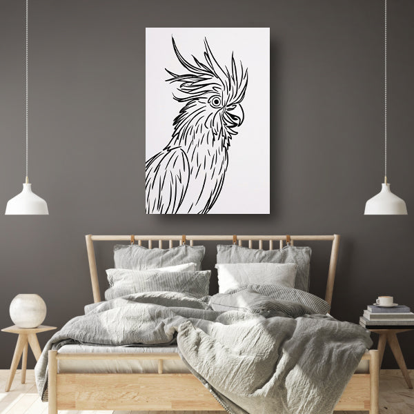 Eenvoudige Zwarte Lijnen Vogel Illustratie poster