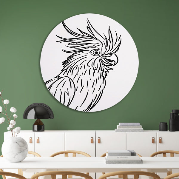Eenvoudige Zwarte Lijnen Vogel Illustratie forex muurcirkel