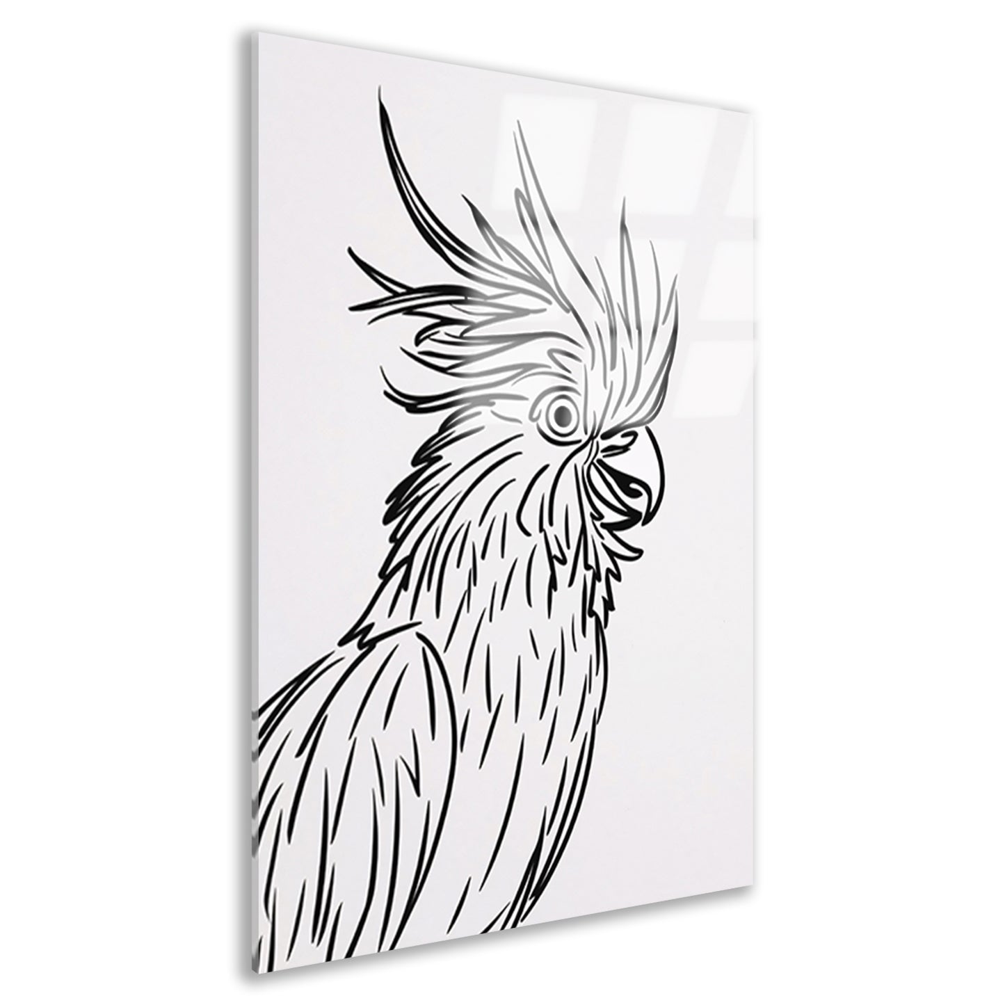 Eenvoudige Zwarte Lijnen Vogel Illustratie acrylglas