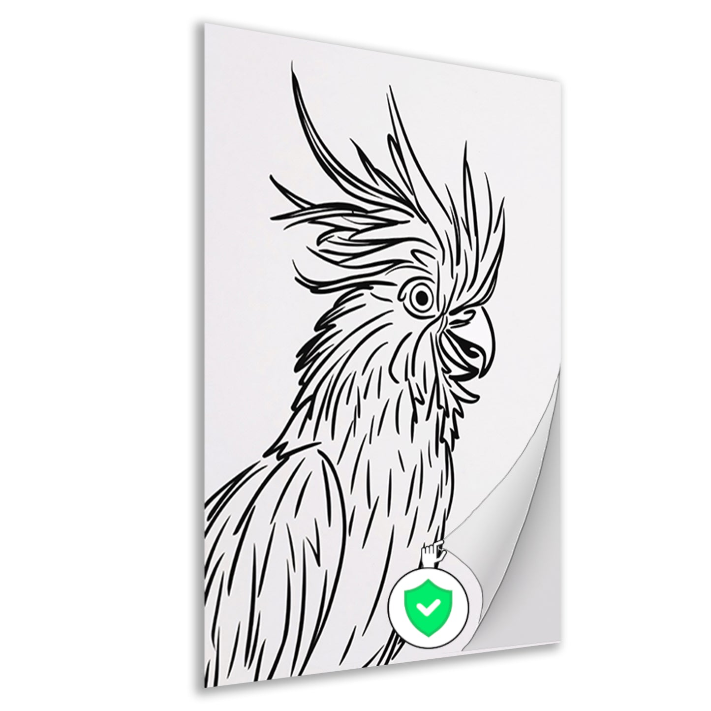 Eenvoudige Zwarte Lijnen Vogel Illustratie poster