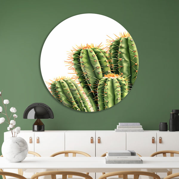 Hyperrealistische Print van Groene Cactussen forex muurcirkel