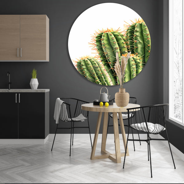 Hyperrealistische Print van Groene Cactussen forex muurcirkel