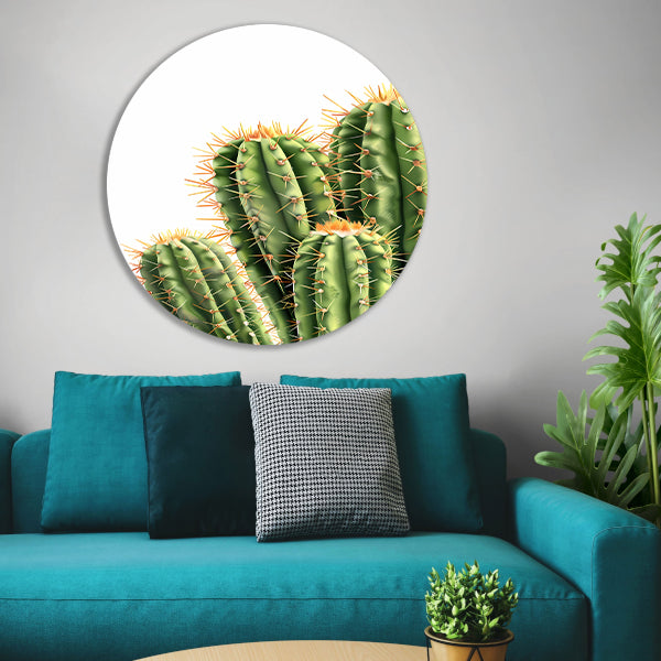 Hyperrealistische Print van Groene Cactussen forex muurcirkel