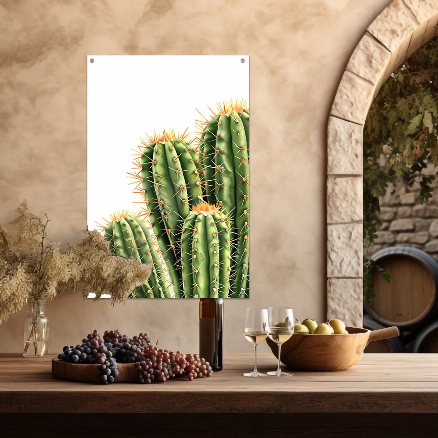 Hyperrealistische Print van Groene Cactussen tuinposter