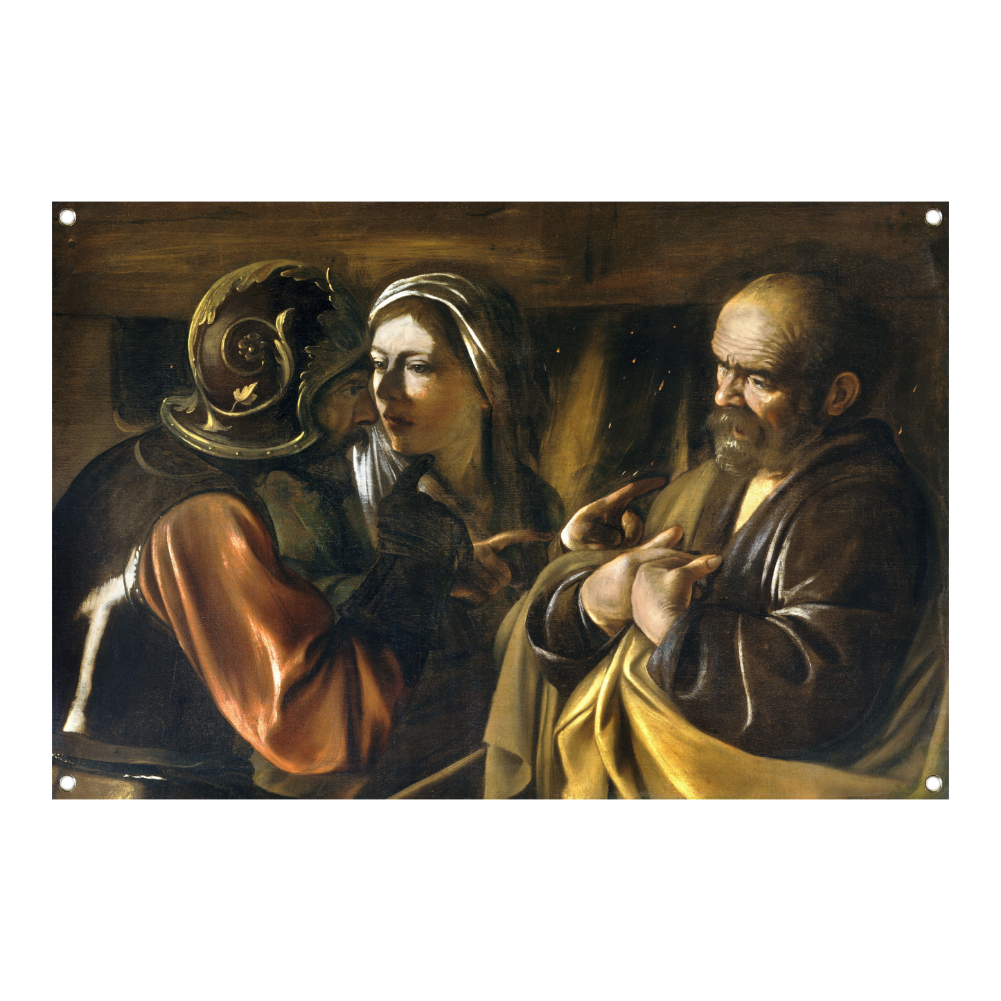 De ontkenning van Sint-Pieter - Caravaggio tuinposter