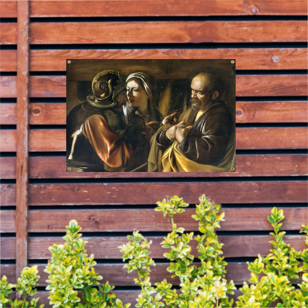 De ontkenning van Sint-Pieter - Caravaggio tuinposter