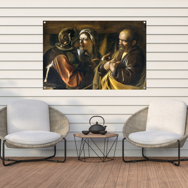 De ontkenning van Sint-Pieter - Caravaggio tuinposter