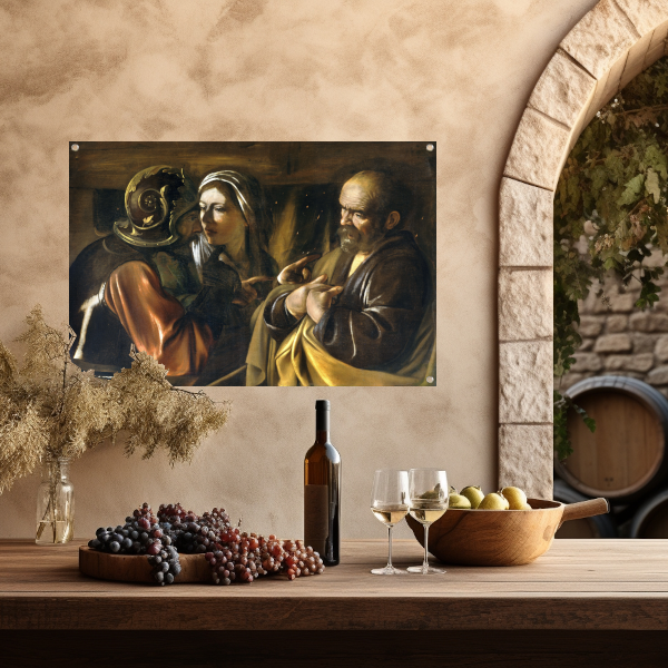 De ontkenning van Sint-Pieter - Caravaggio tuinposter
