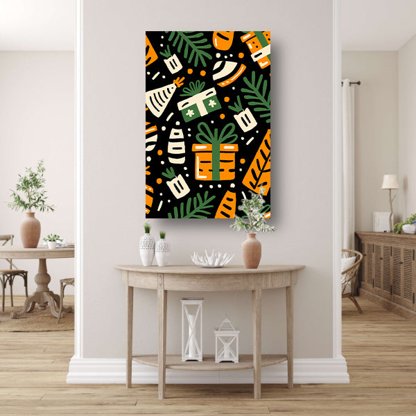 Kleurrijk Feestelijk Cadeau Patroon canvas