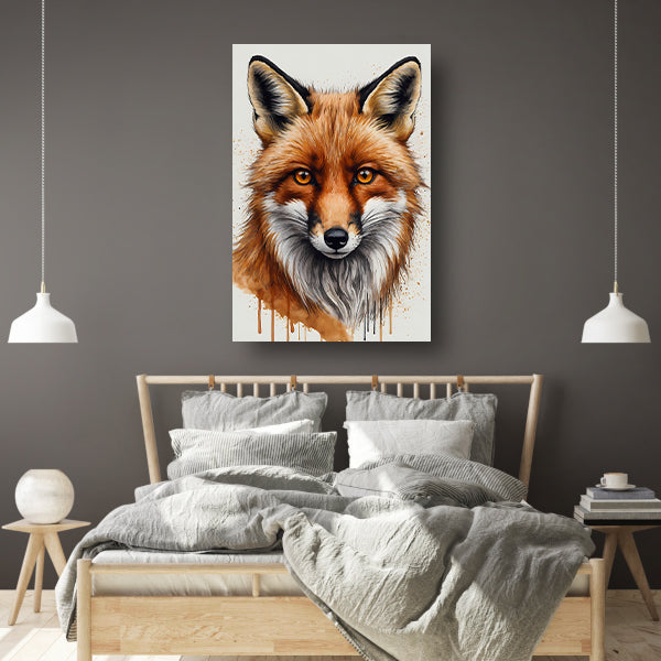 Scherpe Blik van een Kleurrijke Vos canvas