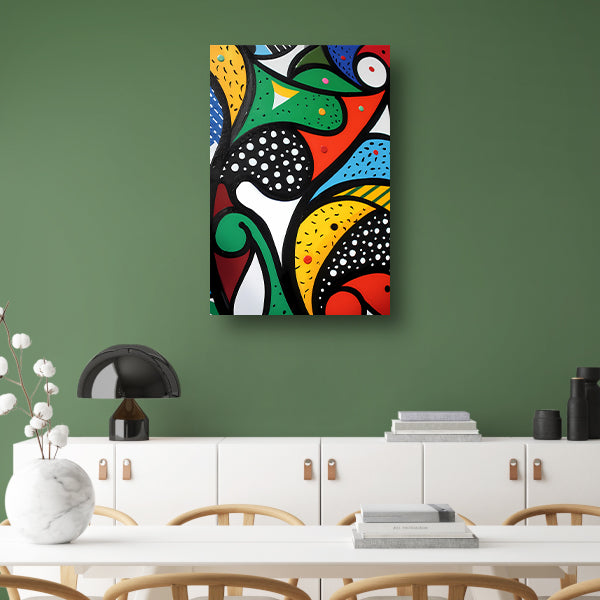 Kleurrijk abstract schilderij met patronen acrylglas