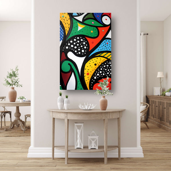 Kleurrijk abstract schilderij met patronen acrylglas