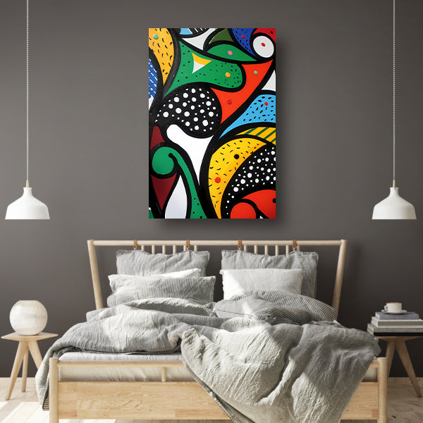 Kleurrijk abstract schilderij met patronen acrylglas