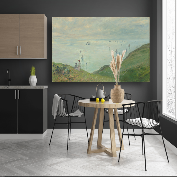 Kliffen bij Pourville - Claude Monet canvas met baklijst