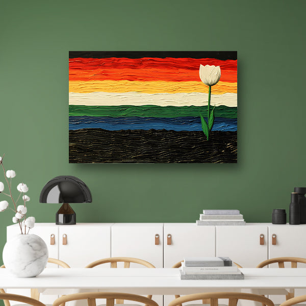 Abstracte kleurrijke tulp schilderij canvas