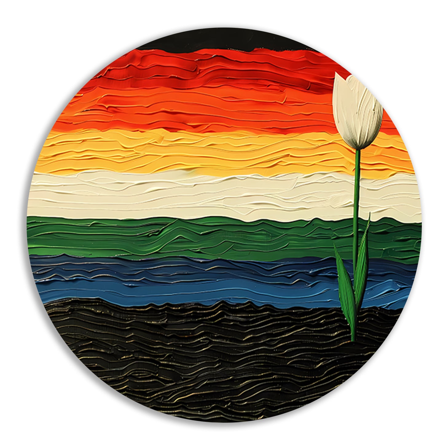 Abstracte kleurrijke tulp schilderij forex muurcirkel