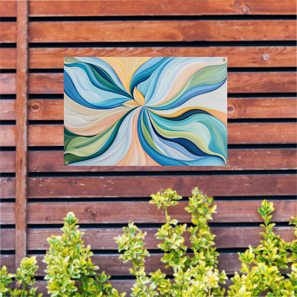 Kleurrijke bloemenspiraal van Van Gogh tuinposter
