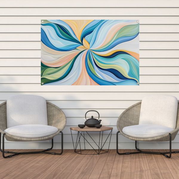 Kleurrijke bloemenspiraal van Van Gogh tuinposter