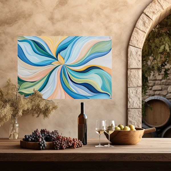 Kleurrijke bloemenspiraal van Van Gogh tuinposter