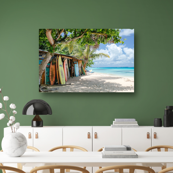 Eclectische Surfshop aan het Tropische Strand canvas