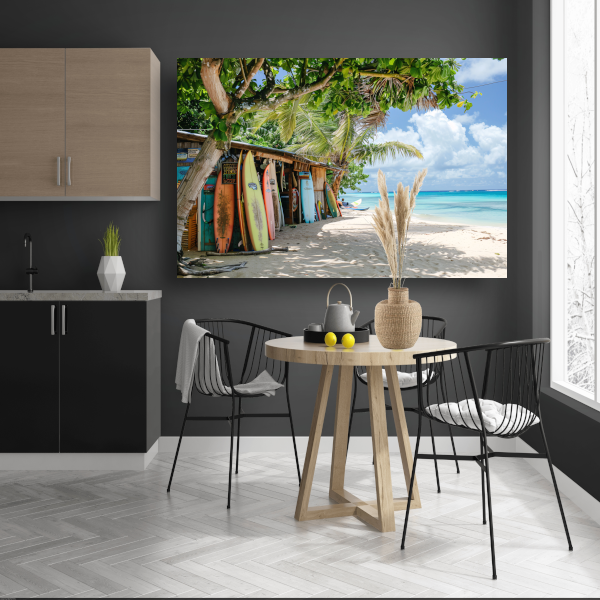 Eclectische Surfshop aan het Tropische Strand canvas