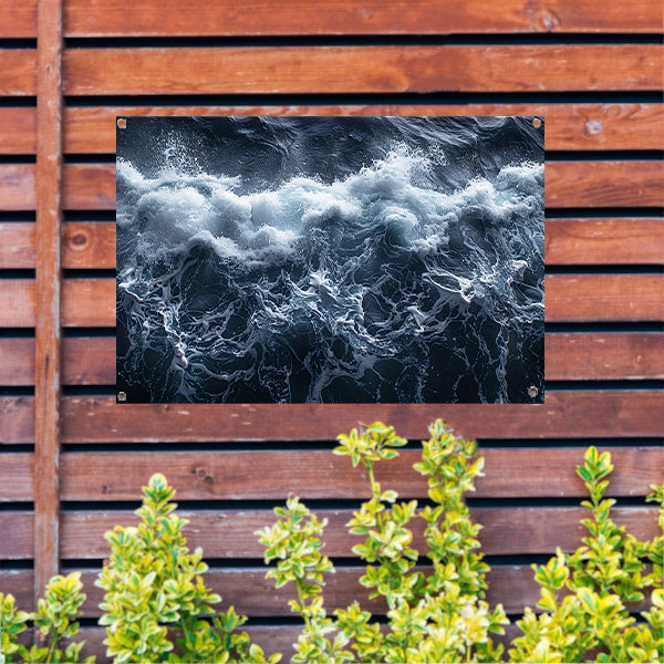 Impressionistische zeegolf tuinposter