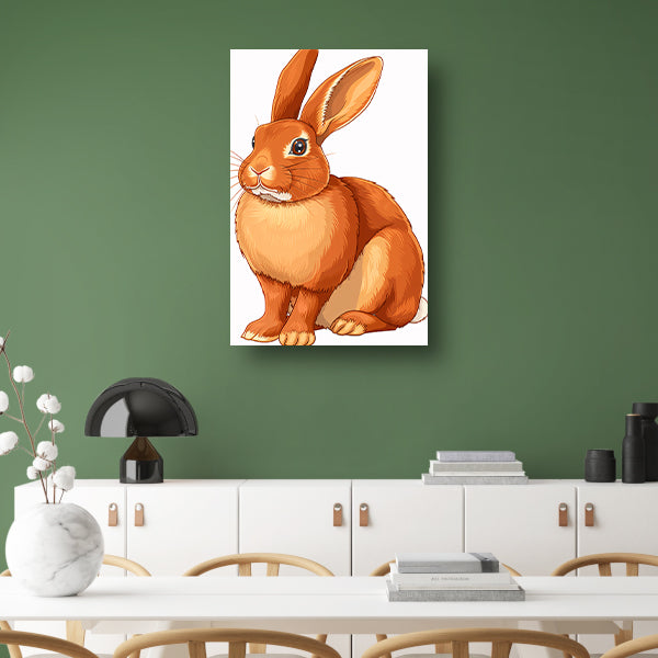 Prachtige illustratie van een konijn canvas met baklijst