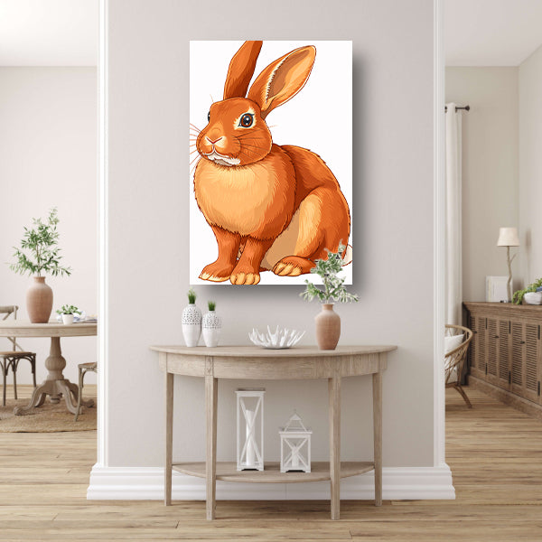 Prachtige illustratie van een konijn canvas met baklijst