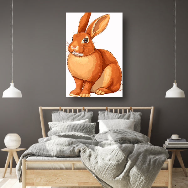 Prachtige illustratie van een konijn canvas met baklijst