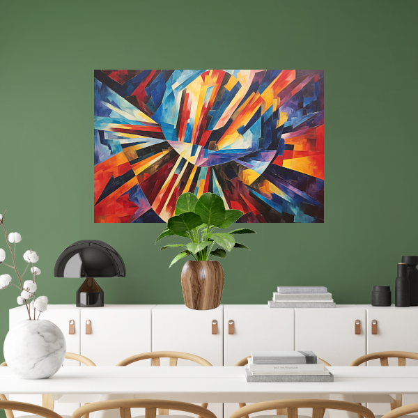 Explosie van Kleur en Vorm canvas met baklijst