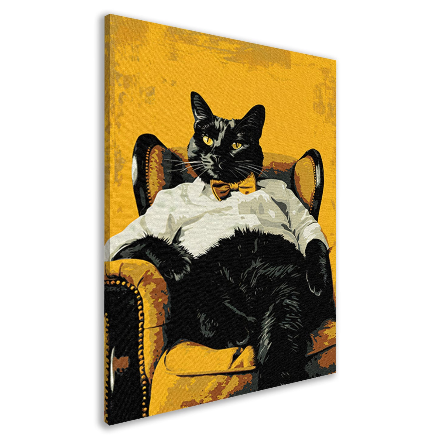 Hyperrealistische kat in fauteuil canvas