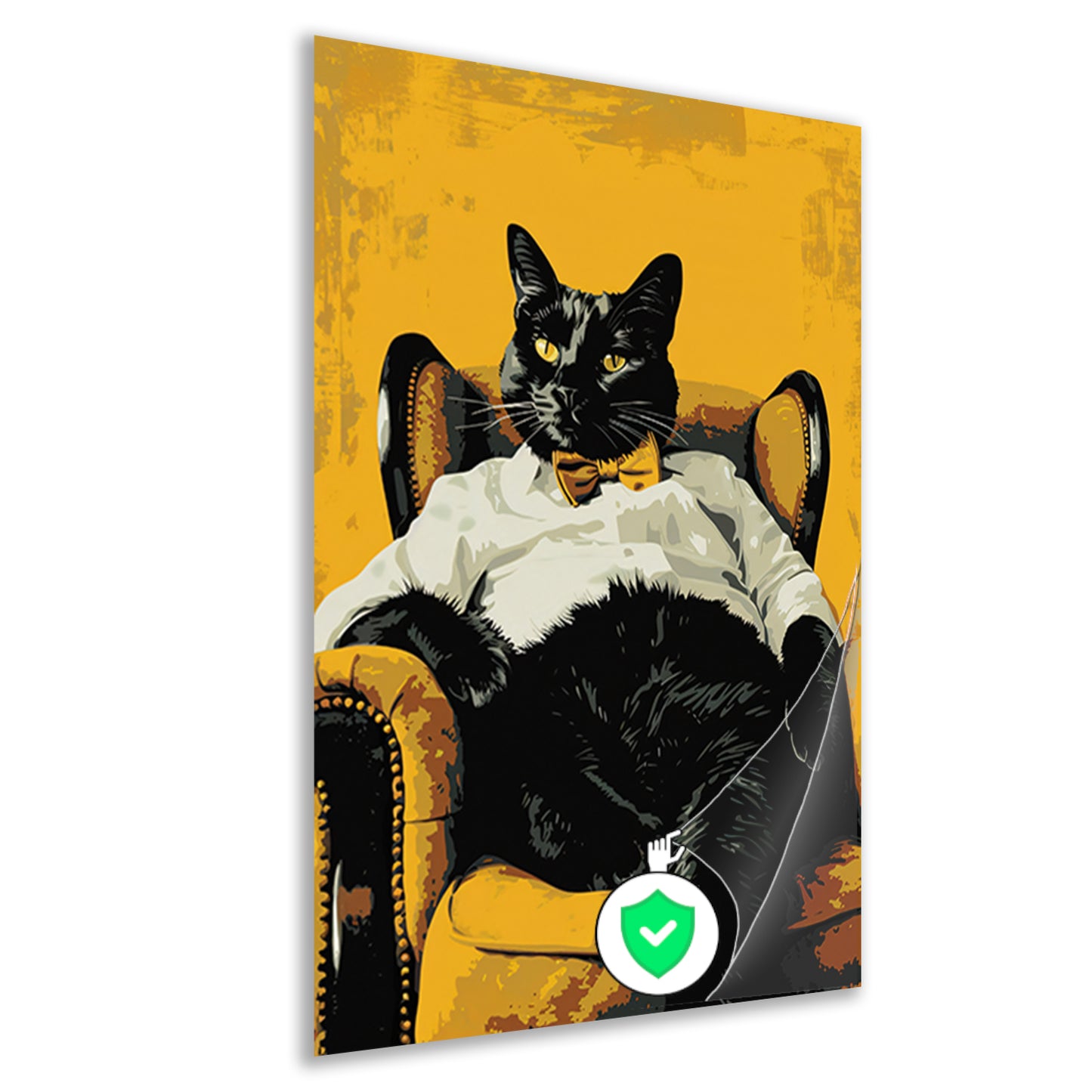 Hyperrealistische kat in fauteuil poster