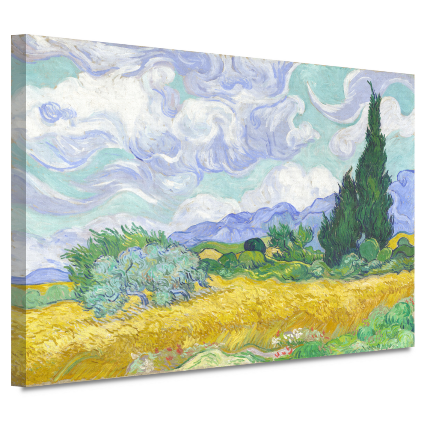 Tarweveld met cipressen - Vincent van Gogh canvas