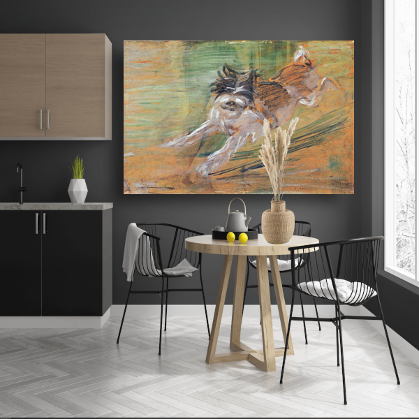 Springende Hond - Franz Marc canvas met baklijst