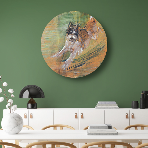 Springende Hond - Franz Marc aluminium muurcirkel