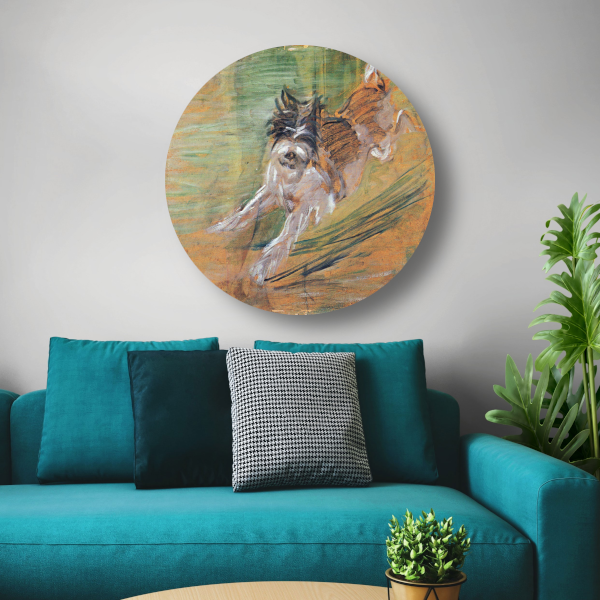 Springende Hond - Franz Marc aluminium muurcirkel