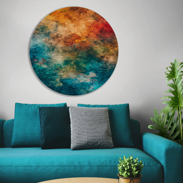 Abstract Explosie van Kleuren en Emoties forex muurcirkel