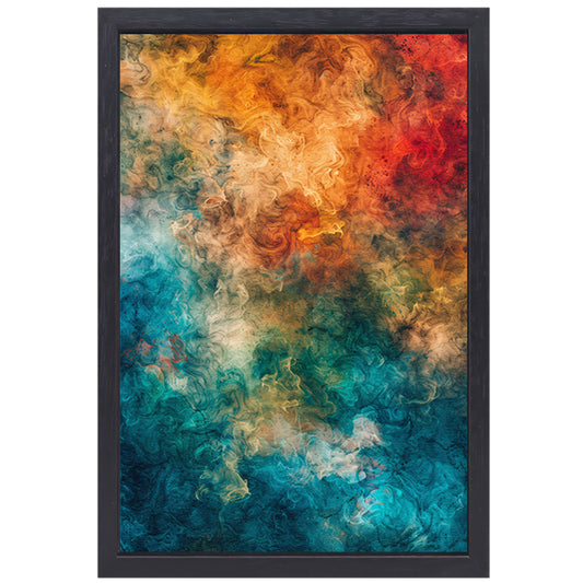 Abstract Explosie van Kleuren en Emoties canvas met baklijst