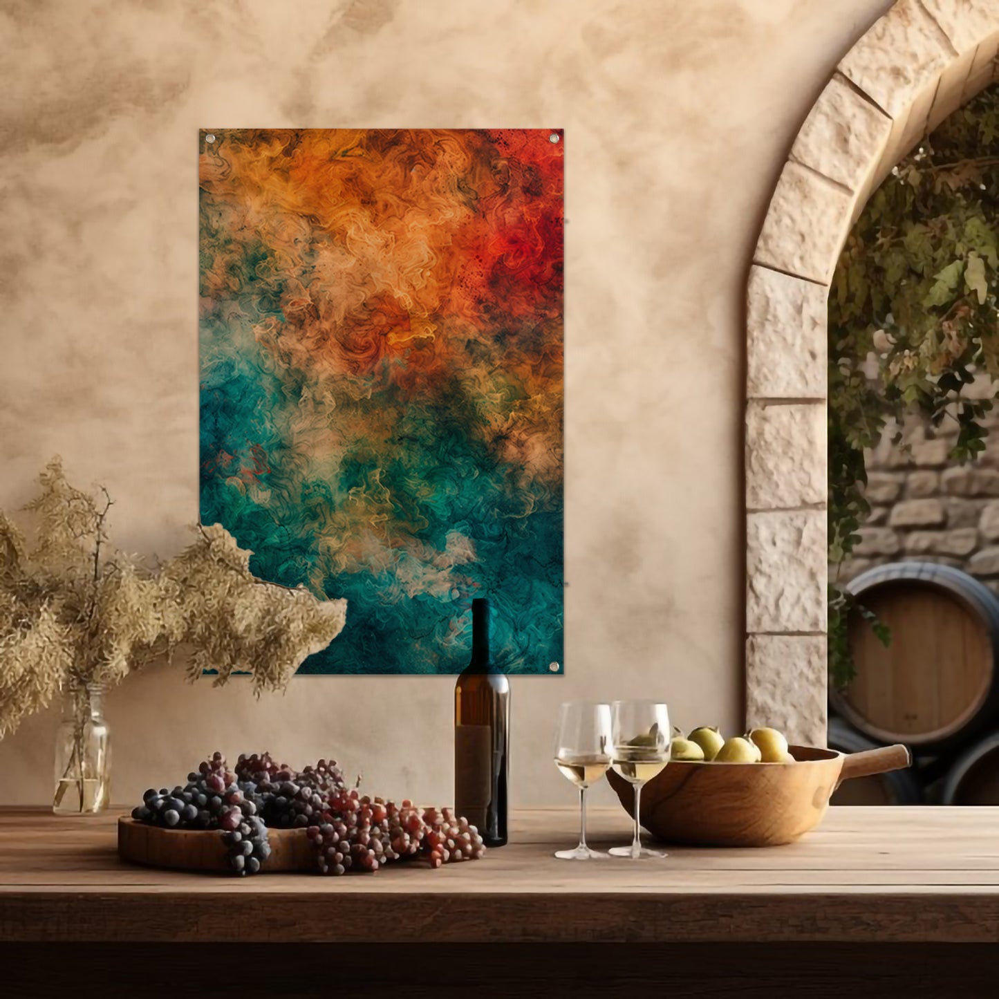 Abstract Explosie van Kleuren en Emoties tuinposter